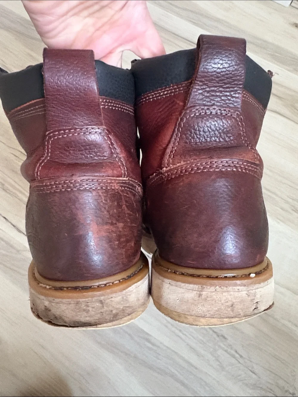 Irish Setter Brown Leather Moc Toe Lace-Up Boots